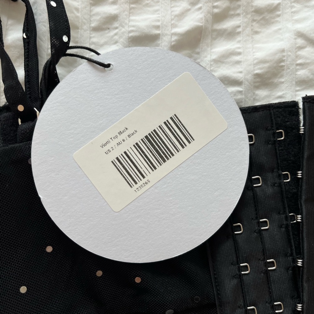 Princess Polly Black Polka Dot Mesh Bustier Cami - Picture 10 of 10